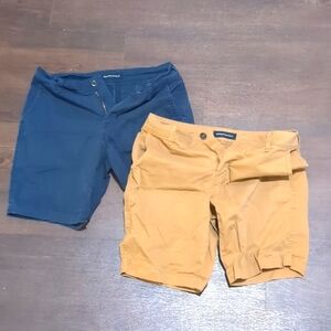 2 Aeropostale Cargo Shorts Navy Blue/Tan Both Large